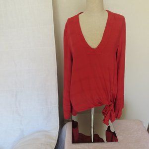 Free People Tie Front Bell Sleeves Size XS